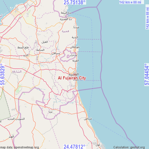 Al Fujairah City on map