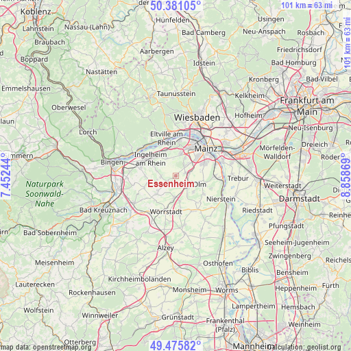 Essenheim on map