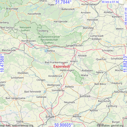Esperstedt on map