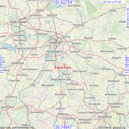 Espenhain on map