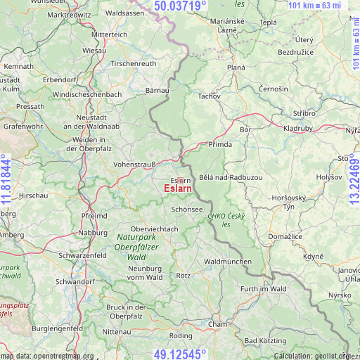 Eslarn on map