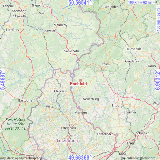 Eschfeld on map