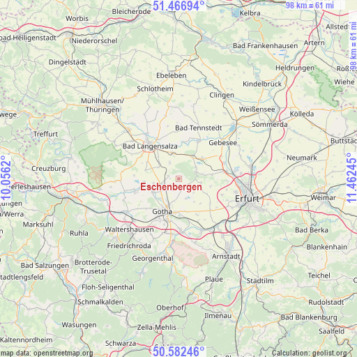 Eschenbergen on map