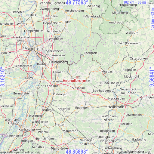 Eschelbronn on map