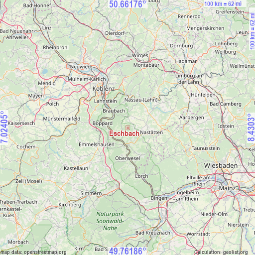 Eschbach on map