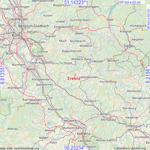 Ersfeld on map