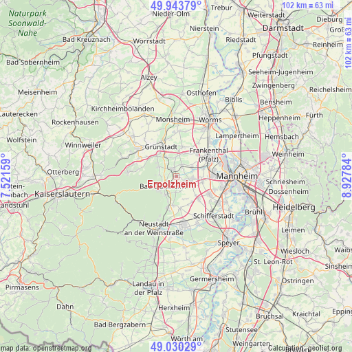 Erpolzheim on map