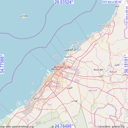 Ajman City on map