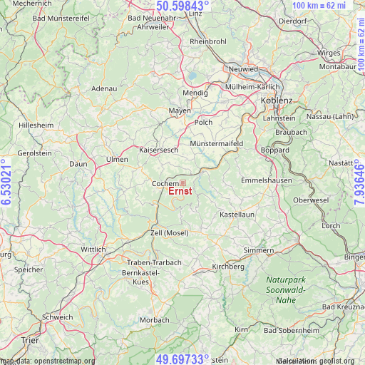 Ernst on map