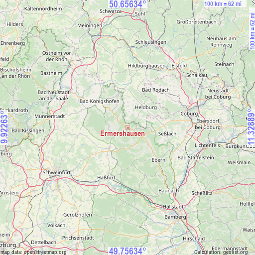 Ermershausen on map