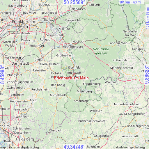 Erlenbach am Main on map