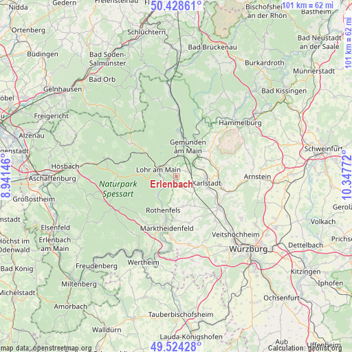 Erlenbach on map
