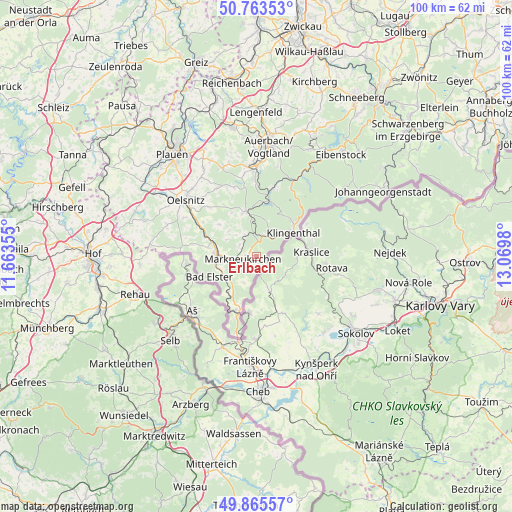 Erlbach on map