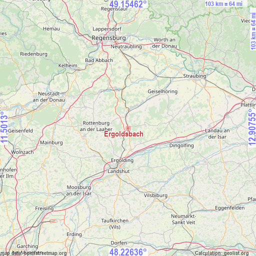 Ergoldsbach on map