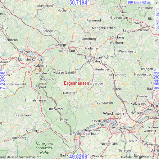 Ergeshausen on map