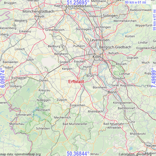 Erftstadt on map