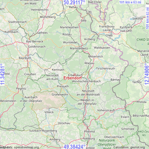 Erbendorf on map