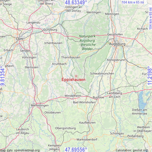 Eppishausen on map
