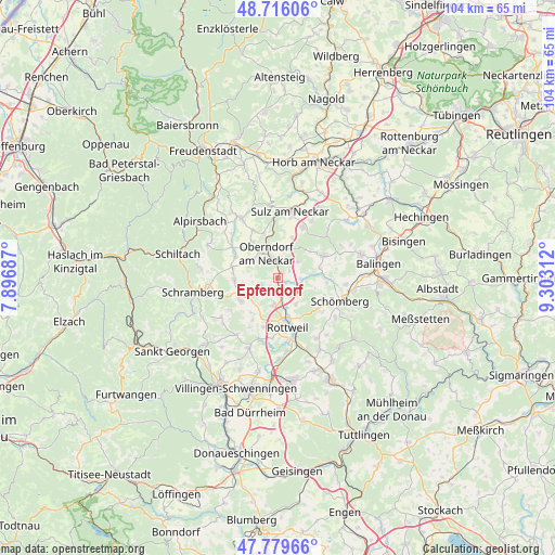 Epfendorf on map