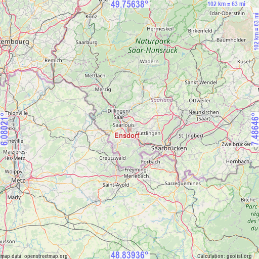 Ensdorf on map