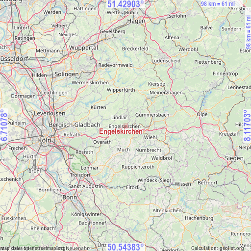 Engelskirchen on map
