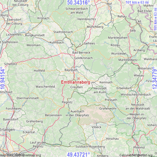 Emtmannsberg on map