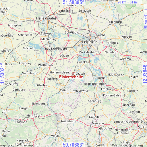 Elstertrebnitz on map