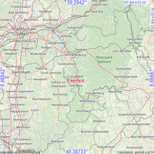 Elsenfeld on map