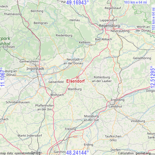 Elsendorf on map