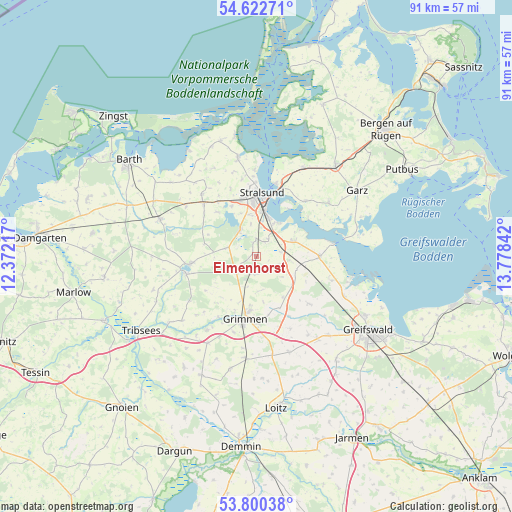 Elmenhorst on map