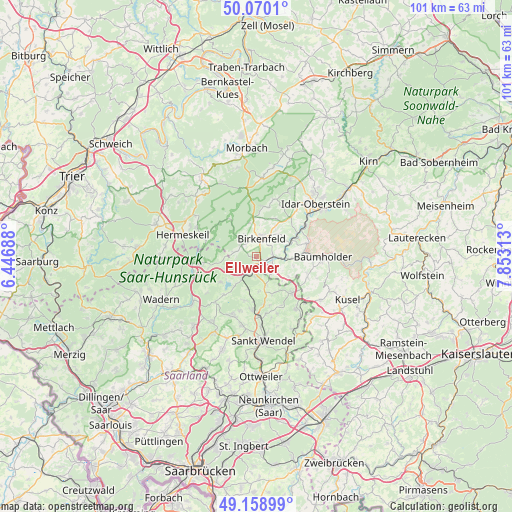 Ellweiler on map