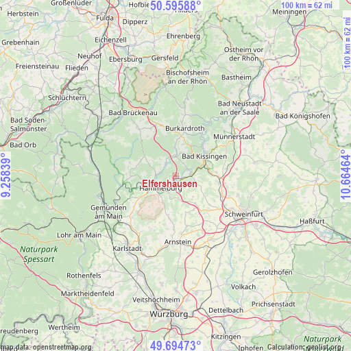 Elfershausen on map