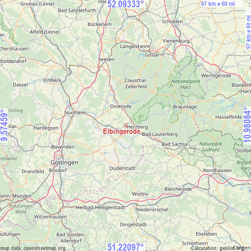 Elbingerode on map