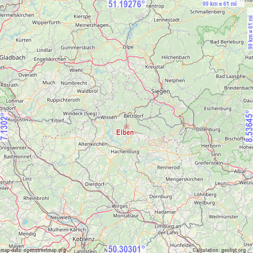 Elben on map