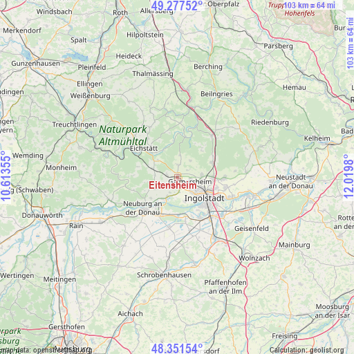 Eitensheim on map