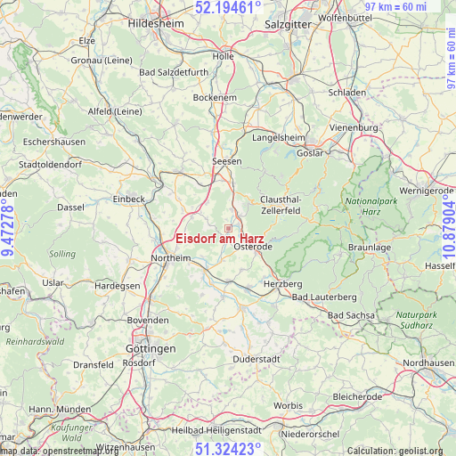Eisdorf am Harz on map