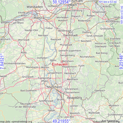 Einhausen on map