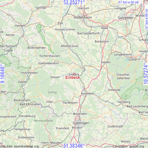 Einbeck on map