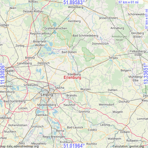 Eilenburg on map