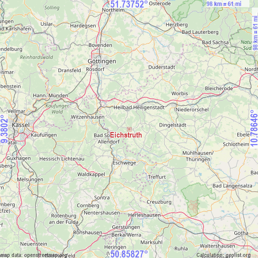 Eichstruth on map