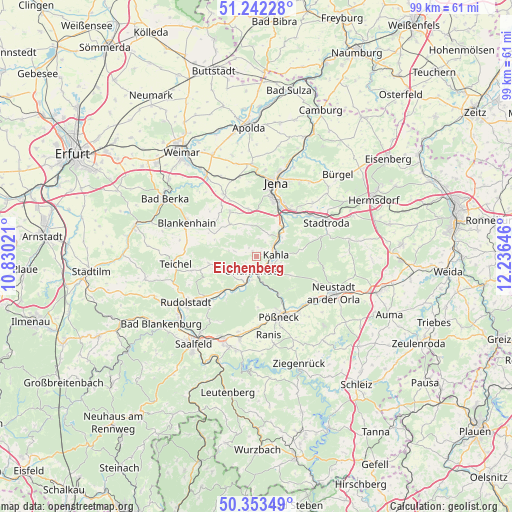 Eichenberg on map