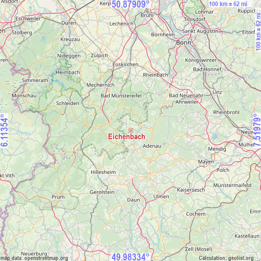 Eichenbach on map
