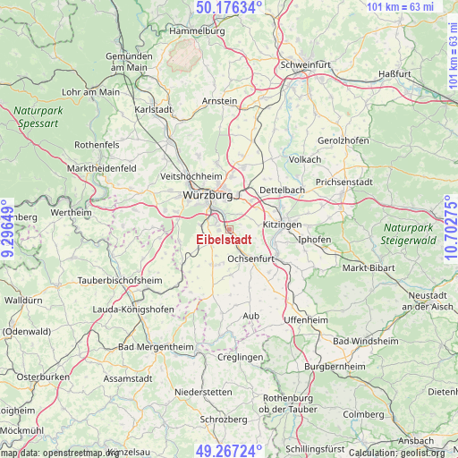 Eibelstadt on map