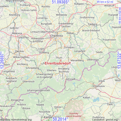 Ehrenfriedersdorf on map
