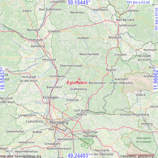 Egloffstein on map