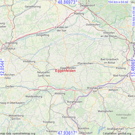 Eggenfelden on map