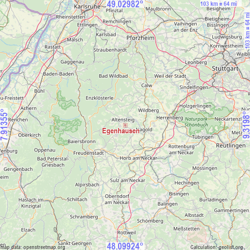 Egenhausen on map