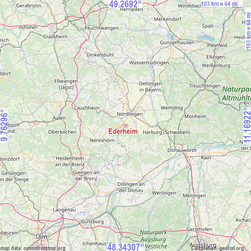 Ederheim on map