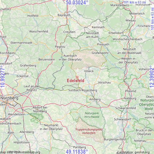 Edelsfeld on map