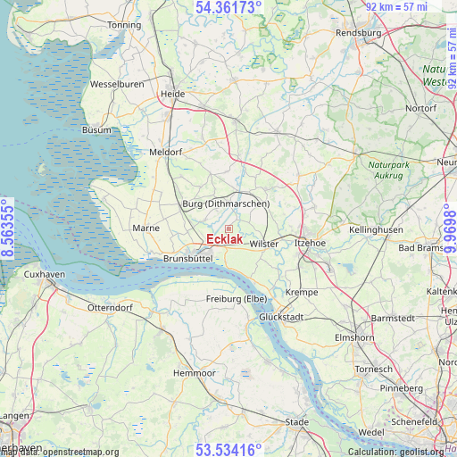 Ecklak on map